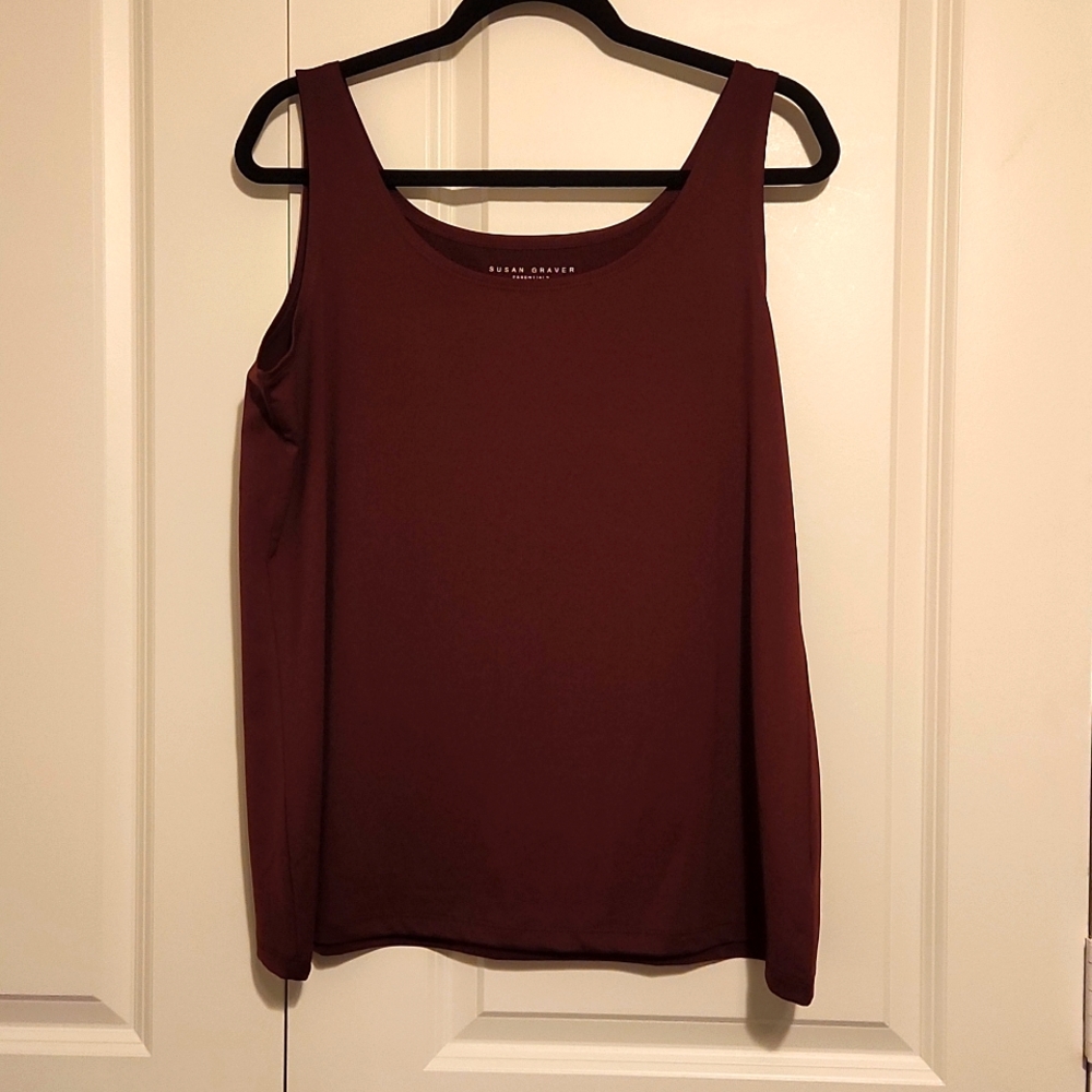 Susan Graver Essentials Maroon Tank Top